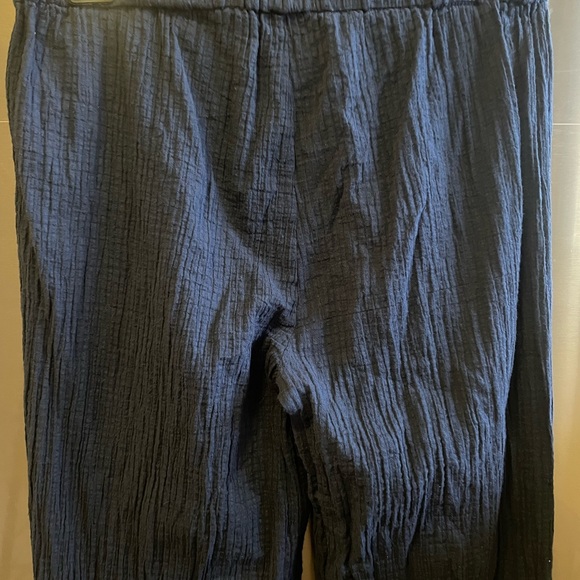 JCrew Drapey Crinkle Cotton Beach Pants Style J1905 Navy Sz XXS. - Picture 4 of 8